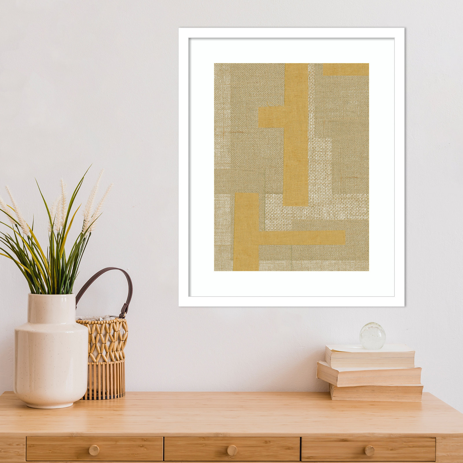 Fabric Pattern Collage No. 4 Print, White, 21" H x 17" W