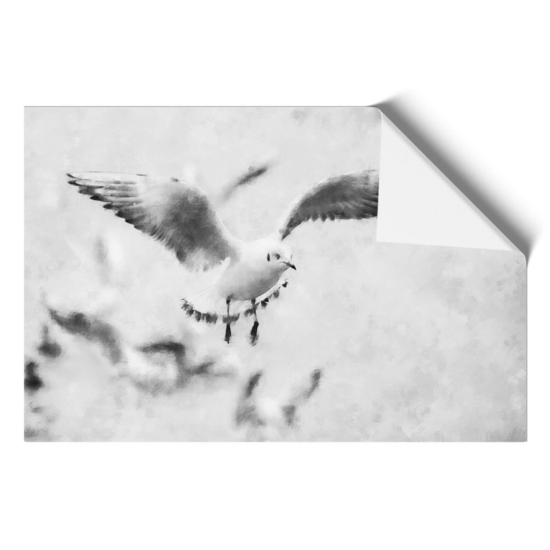 Seagull Birds Painting - Frameless Print, 30cm H x 42cm W x 0.1cm D