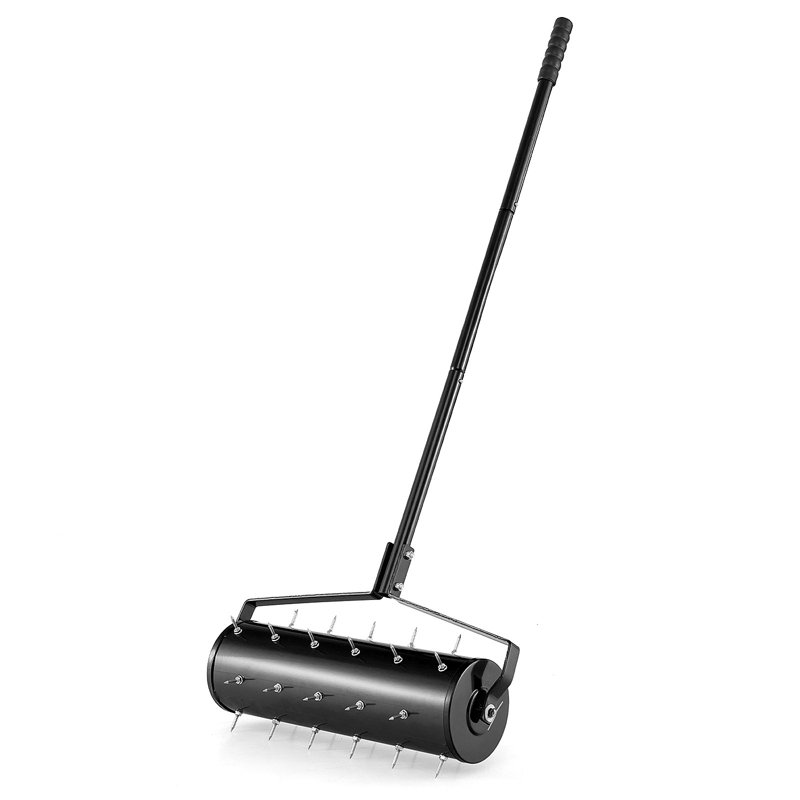 Aérateur de pelouse roulant en métal avec poignée détachable, 1,3 po Piques, H 51 po x l 21 po x P 6 po, Noir