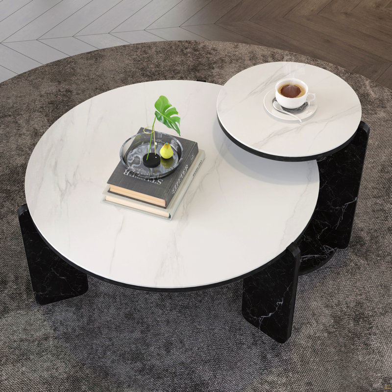 Ensemble de 2 tables basses gigognes rondes