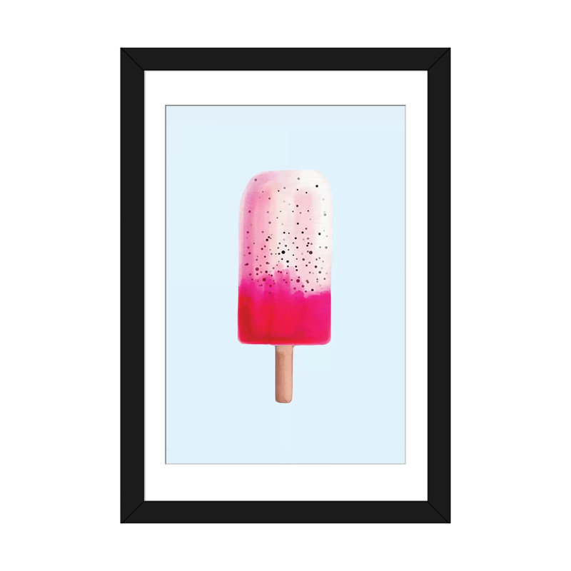 «Dragon Fruit Popsicle», impression sur toile tendue, H 32 po x l 24 po x P 1 po, Papier d'art encadré noir, Blanc