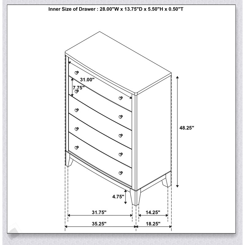 Commode 5 tiroirs Menlo