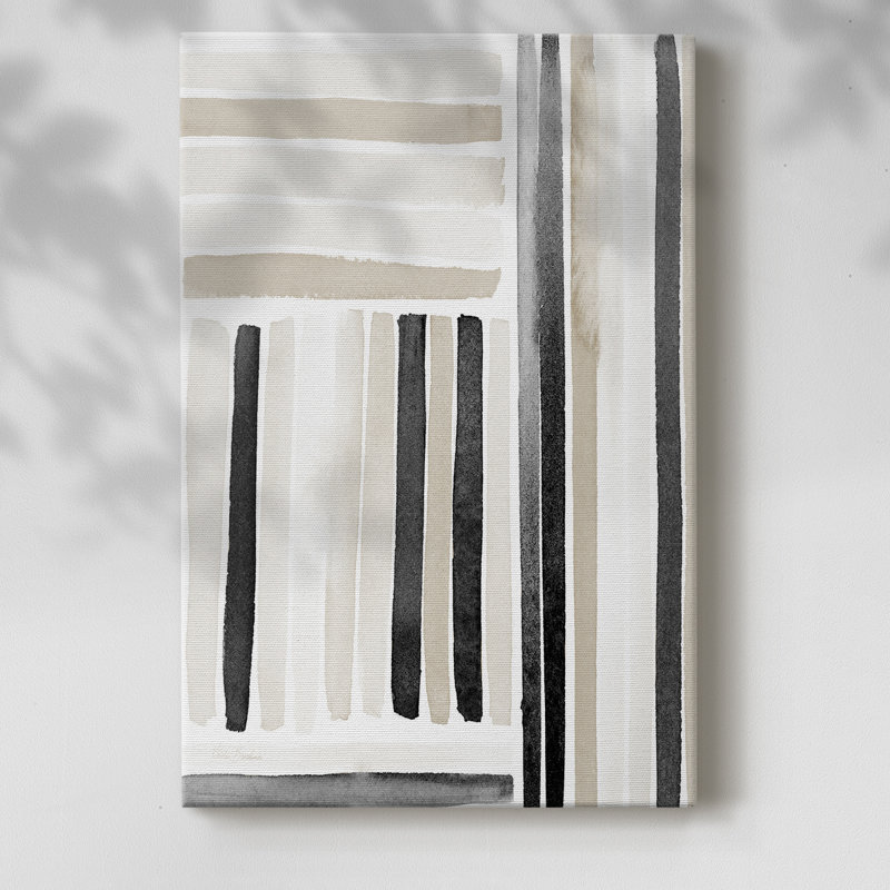 Neutral Lines I -Gallery Wrapped Cavas, 27" H x 18" W