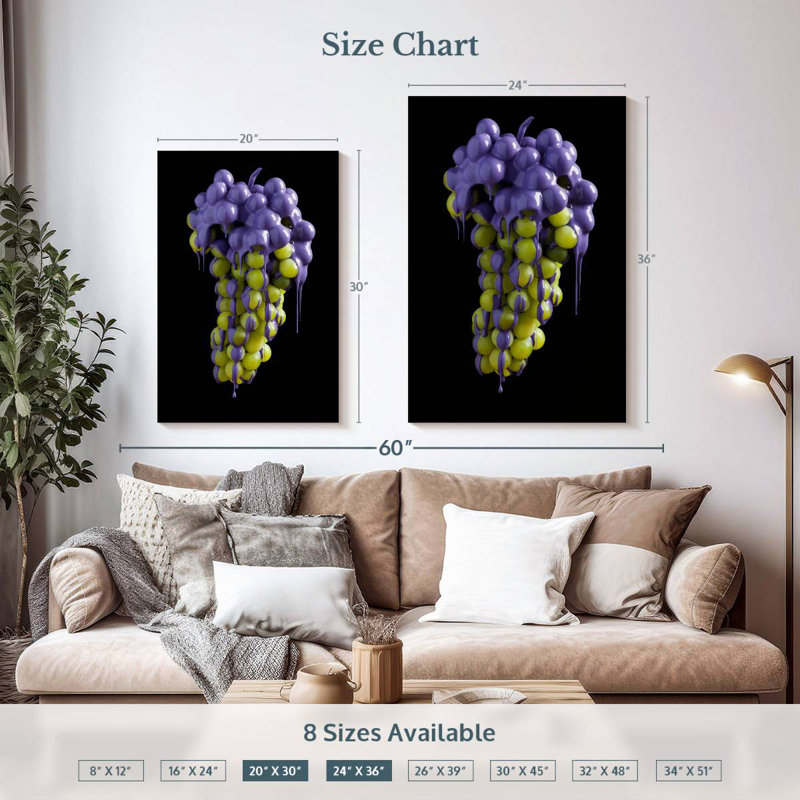 Yarlin Grapes Dripping Purple, 36" H x 24" W