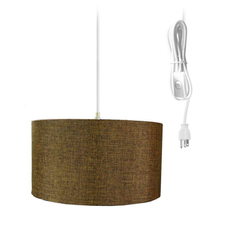 Omosede 1 - Light Drum Pendant, Chocolate Burlap