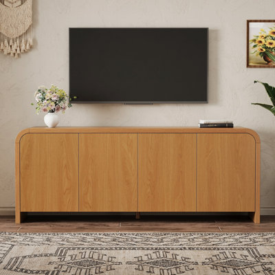 Console multimédia à 4 portes Farmhouse avec tablettes réglables pour le salon