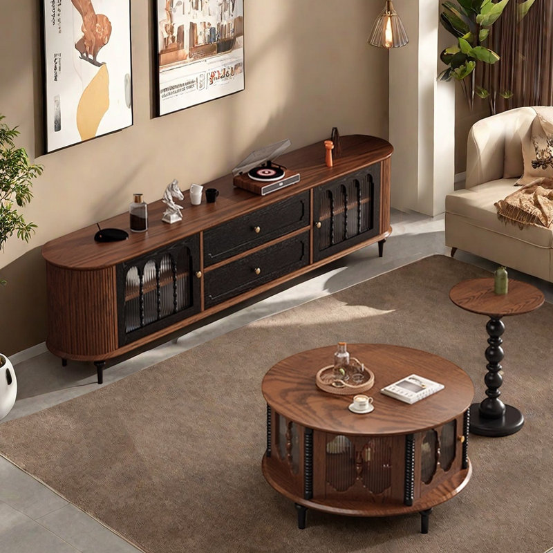 Retro Contrasting Colour Coffee Table and TV Stand