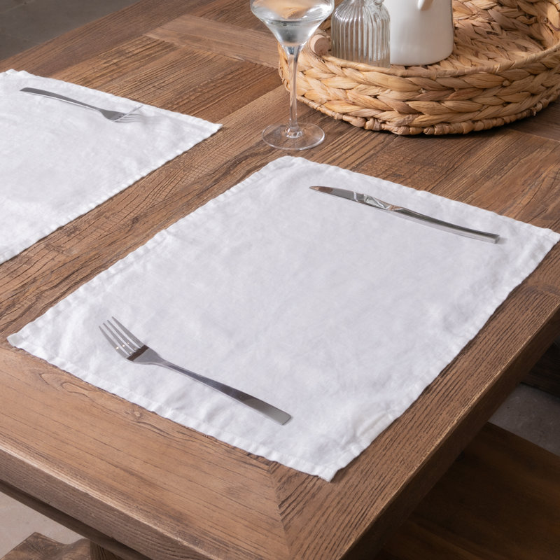 Linen No Pattern Placemat, White