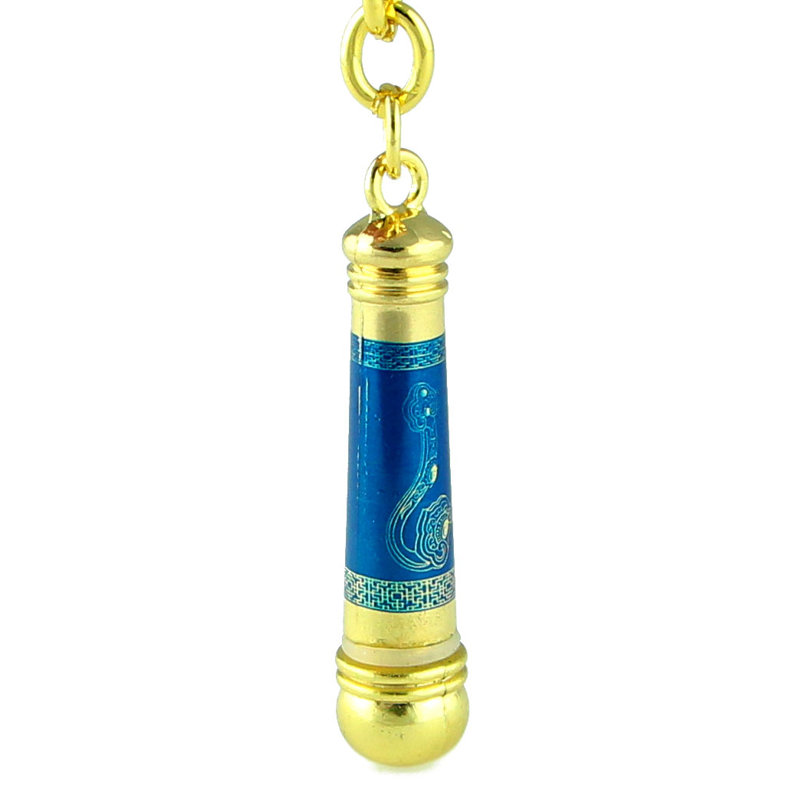 Porte-clés amulette en lithothérapie bleu