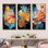 «Orange Soda Fizzy Abstraction», ensemble d'art mural sur toile Soda