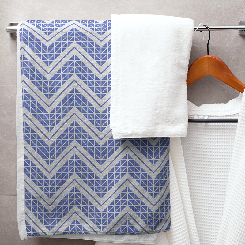Stephenie Bath Towel, Slate Blue/White