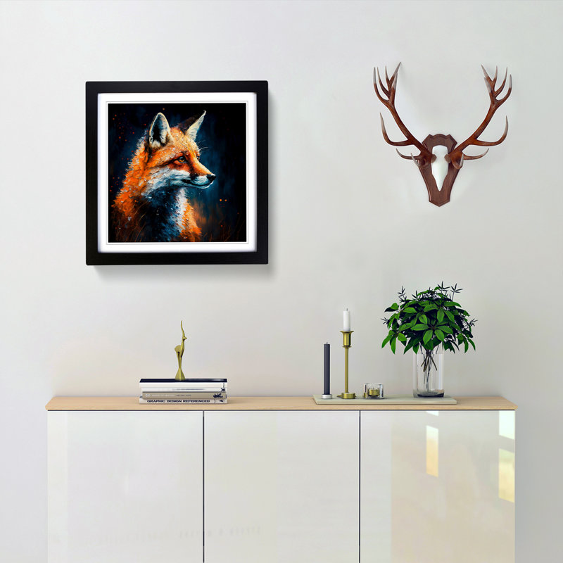 Single Picture Frame Print on Wood, Black