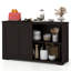 Buffet empilable Winston Porter de 2 avec portes coulissantes et tablette réglable brun