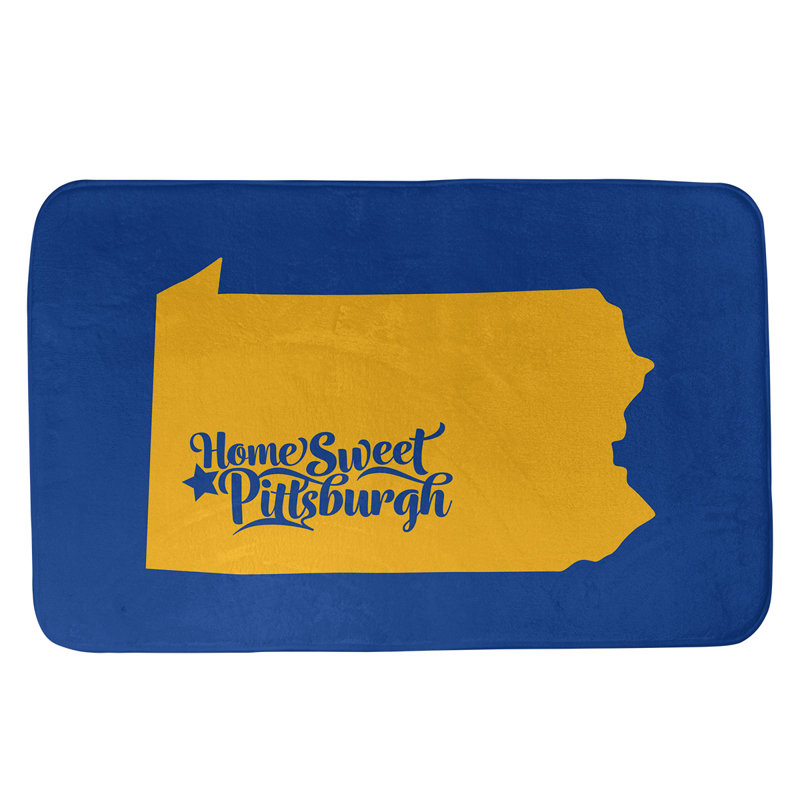 Tapis pour salle de bain allentown pennsylvanie, l 17 po x L 21 po, Pittsburgh Sports Colors, Noir / Jaune