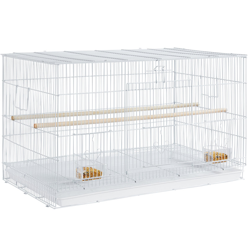 Cage à oiseaux avec perchoir Taylorsville, Blanc