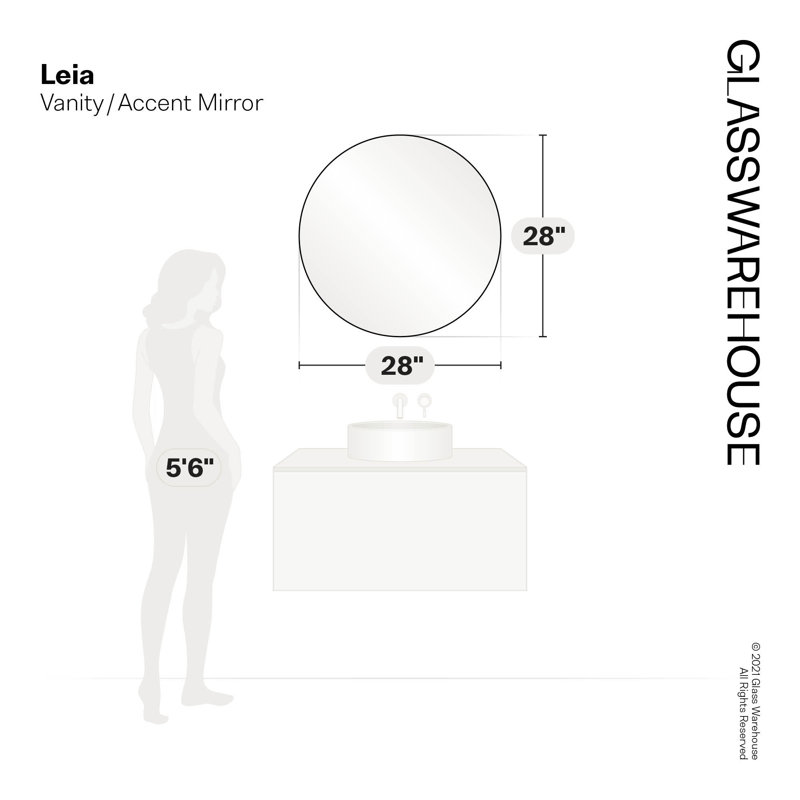 Modern & Contemporary Bathroom/Vanity Mirror, Black, 28" x 28"