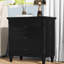 Table de chevet 3 - noir, bois de pin massif, rail coulissant en métal pour une transition en douceur, entièrement assemblé, armoire de rangement de chambre à coucher et de salon assemblée-73241542