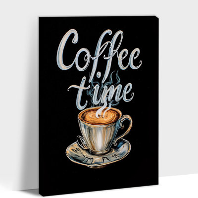 Coffee Time Adriany Vintage Coffee Cup Poster Print Canvas Pictures Framed Artwork for Kitchen Dining Room Wall Decor Dining Bar Decoration Ready to Hang, 12×16 Inches