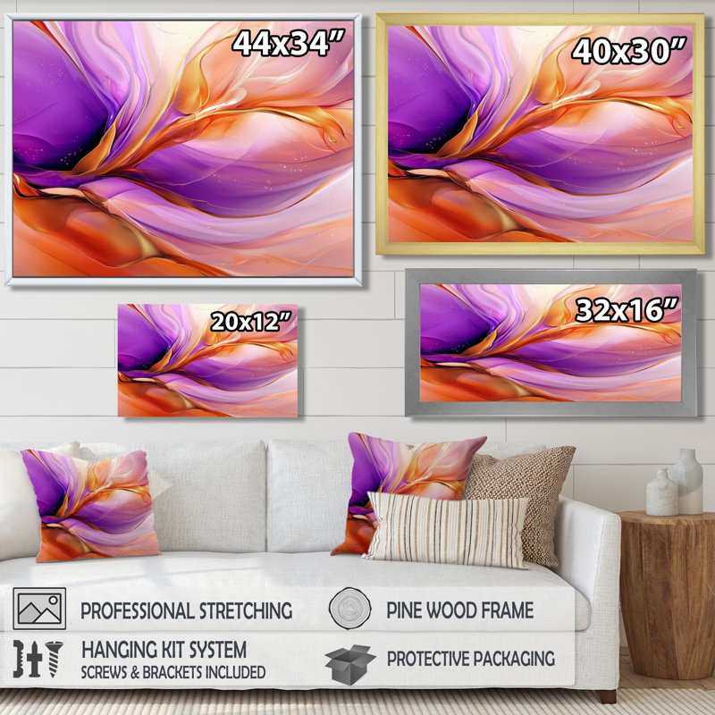 «Galactic Bloom of Liquid Ink II», reproduction d'art abstrait à encre liquide, 12" H x 20" W, Picture Framed Print, Noir