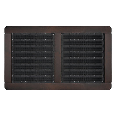 Paillasson avec bordure en bois et caoutchouc 18 po x 30 po