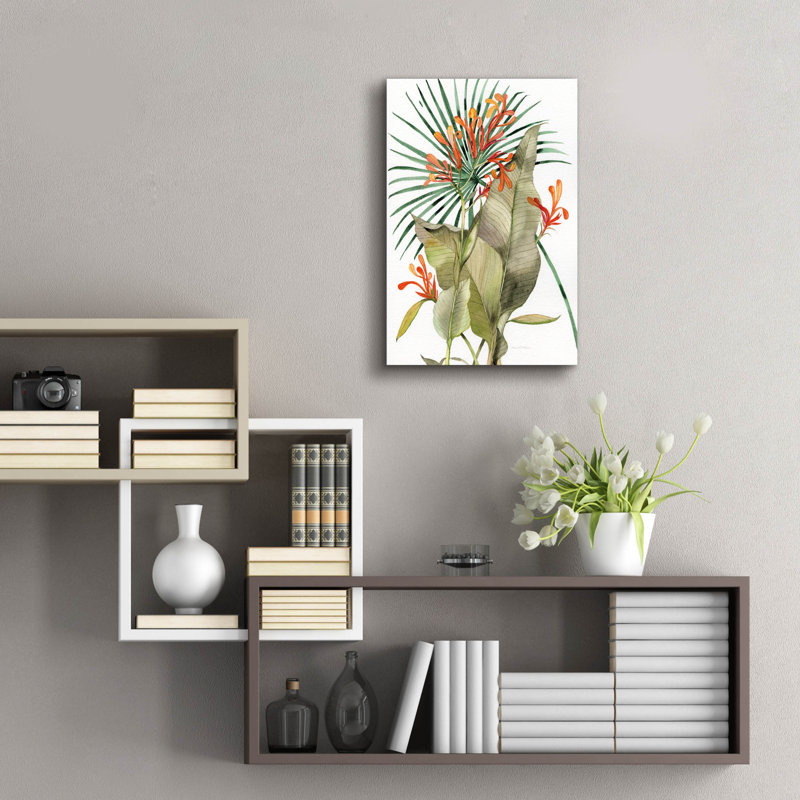 Art mural en verre acrylique épique «Botanical Flame Lilies» par Kathleen Parr, 16 po x 24 po, H 24 po x l 16 po