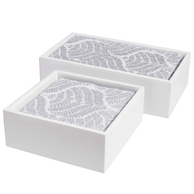 Lacquer Napkin Holder, 2.2" H x 6" W x 6" D, Black