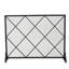 Pare-étincelles simple en fer - aspect diamant contemporain, l 41,5 po x P 8,9 po, H 32,1 po, panneau de cheminée noir, design minimaliste élégant