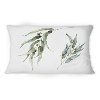 Minimalistic Eucalyptus Branches - Traditional Printed Throw Pillow