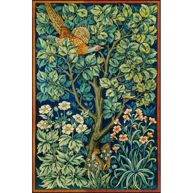 Tapis à motif floral traditionnel lavable encadré, Rectangle 2 pi 4 po x 4 pi