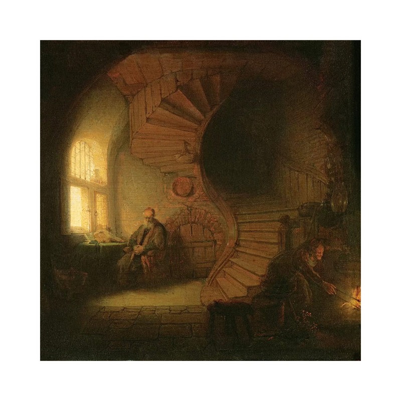 Philosopher In Meditation, 1632 by Rembrandt Van Rijn - Painting on Canvas, Wrapped Canvas, 45.72cm H x 45.72cm W x 1.91cm D