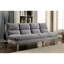 Futon gris avec microfibre et pieds contemporains, convertible en lit pour un support supplémentaire pour la décoration de la maison, l 67 po x l 31 po