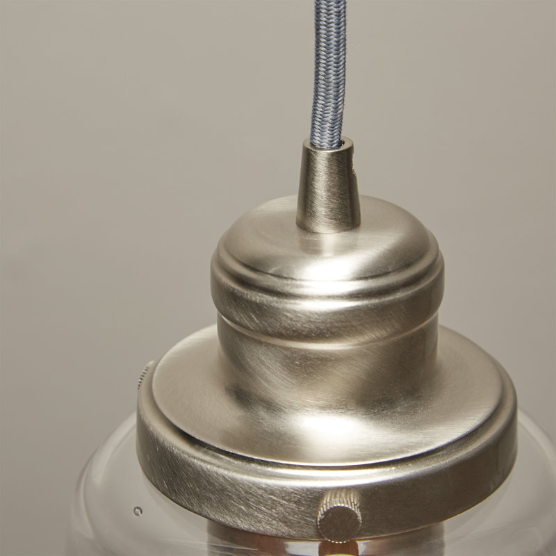 Luminaire suspendu 1 lumière à une cloche, Nickel brossé