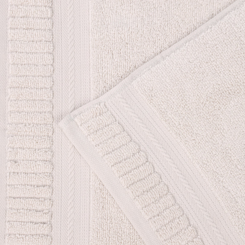 Venice Zero Twist Cotton Medium Weight Soft Absorbent Towel Set, Silver, 6 Piece Towel Set