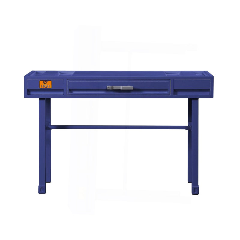 Metal Vanity Desk With One Drawer, Blue, Blue