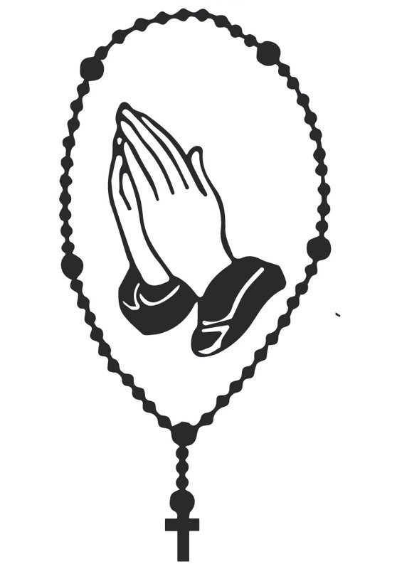 Décalcomanie murale rosary catholique, H 36 po x l 19 po x P 0,01 po, Noir