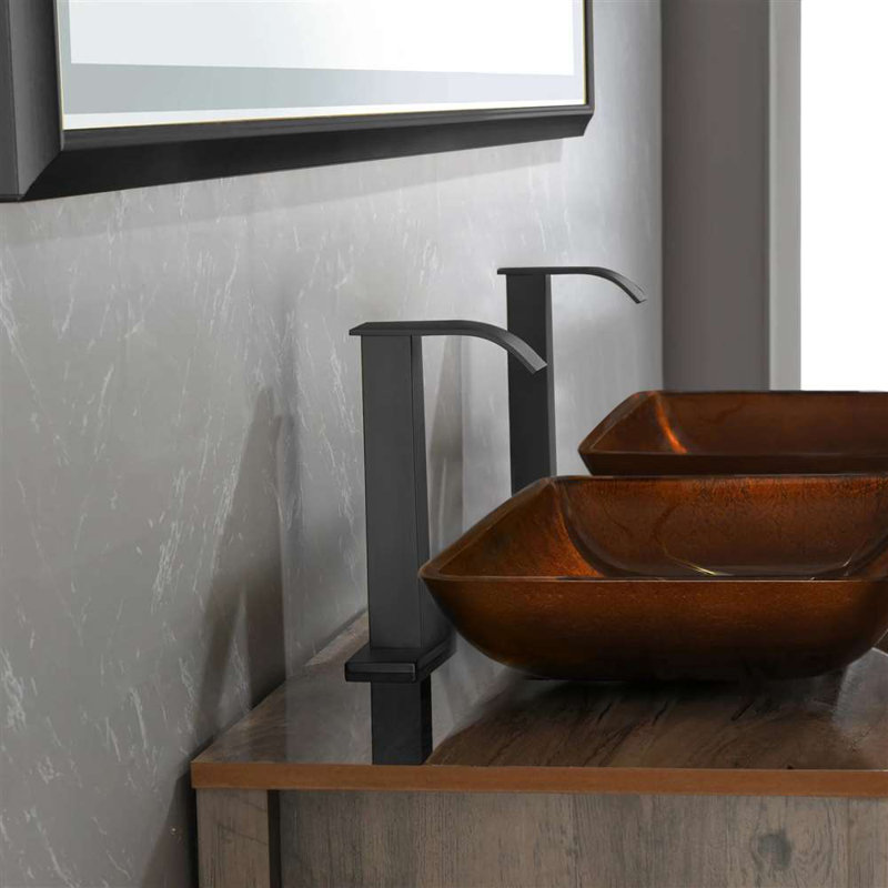 Ensemble de lavabo vasque Fontana et robinet de capteur de mouvement sans contact noir, Noir