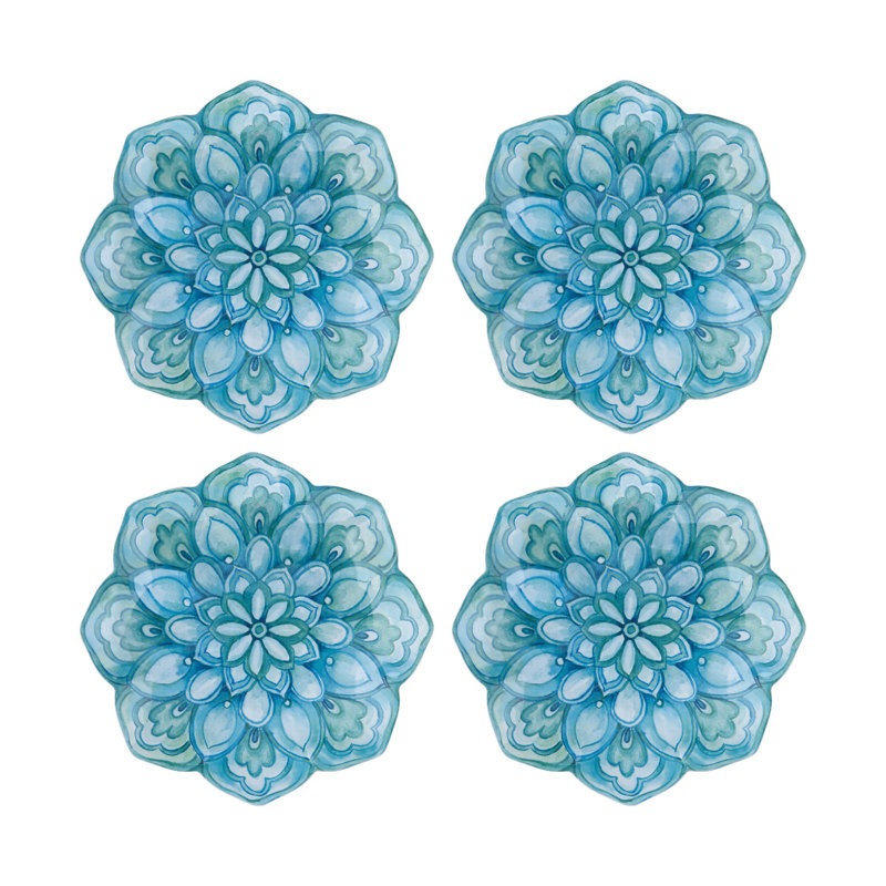 4-Piece Jewel Medallion 8" Melamine Plate