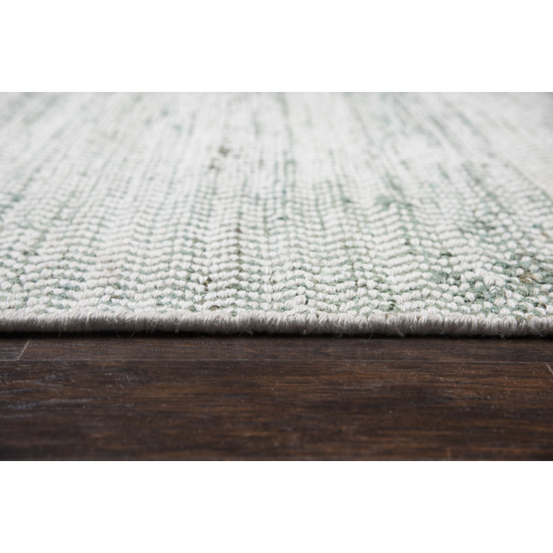 Tapis bleu en laine tissé à plat à la main Killington, Tapis de couloir 2 pi 6 po x 8 pi