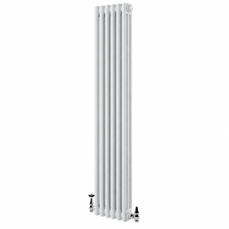 Uxbridge Vertical Traditional Colosseum Radiator, 1800mm H x 290mm W x 130mm D, White