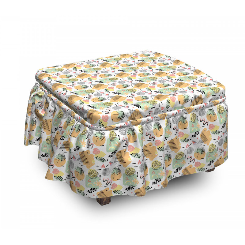 Housse pour repose-pieds memphis motifs