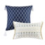 Ensemble d'édredon pour lit double / grand 5 pièces à motif géométrique taupe bleu doux lavable à la machine avec 2 coussins décoratifs dans une grande rondelle