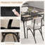 Ensemble de table de salle à manger pour 4 tables de cuisine avec chaises Boucle pour 4 tables de salle à manger rectangulaires modernes avec support de rangement pour petit fauteuil beige et noir-703827234-703827235