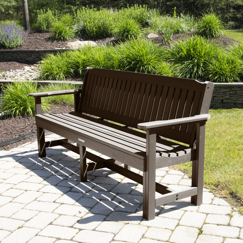 Banc de jardin en plastique Lunz, Gland de chêne vieilli