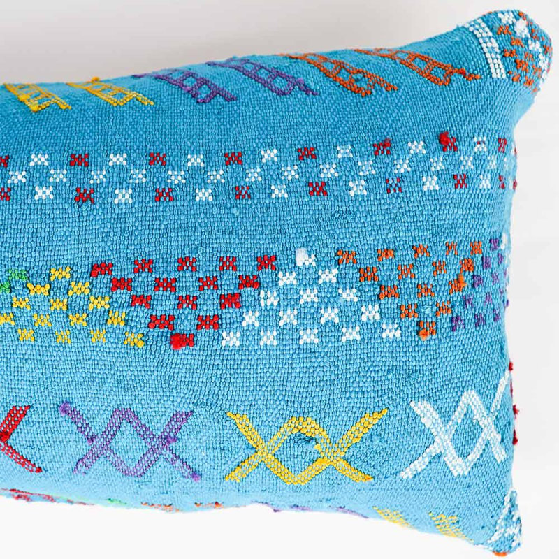 Atlas Silk Lumbar Pillow Cover,  Teal