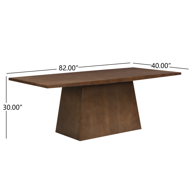 Vireo 82'' Organic Modern Wooden Pedestal Dining Table with Sculptural Base, Walnut