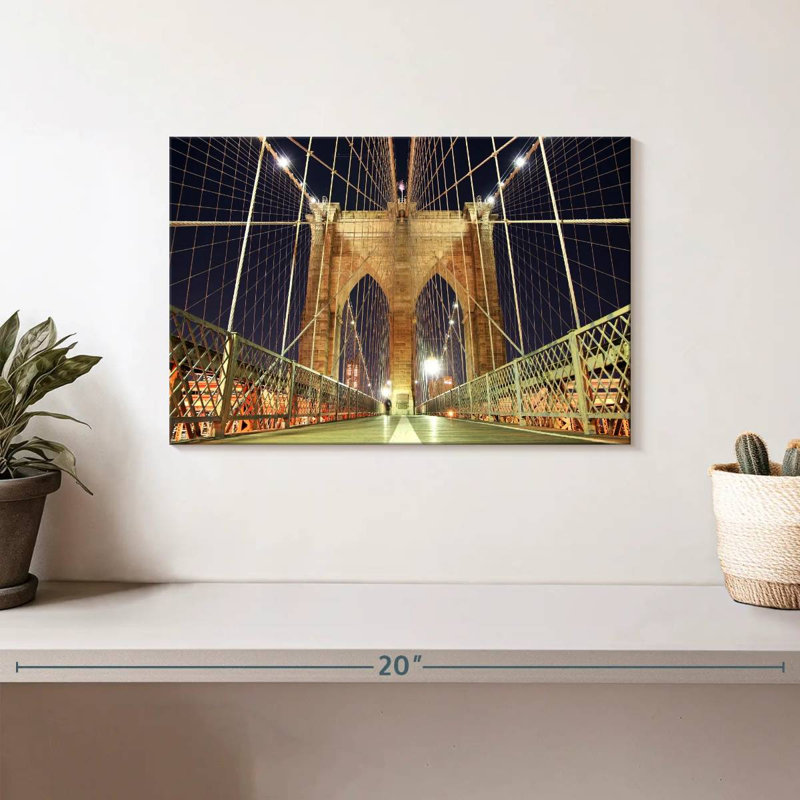 Lilie illuminé le pont de Brooklyn, H 8 po x l 12 po