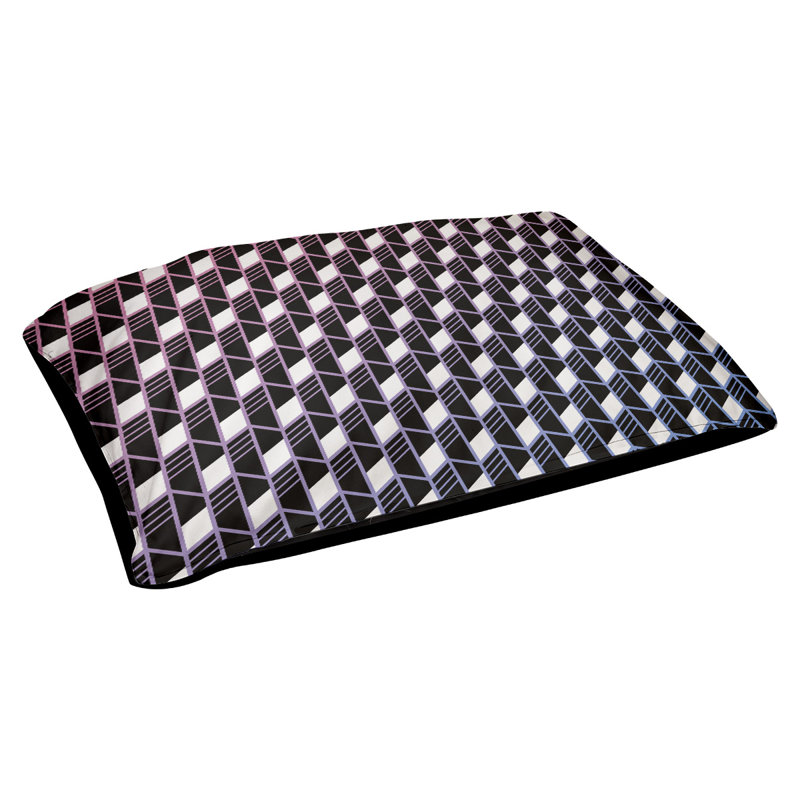 Byrge Geometric Fleece Pet Bed, Large - 52" L x 42" W, Pink/Blue