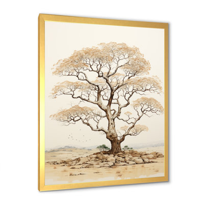 Baobab, arbre beige, minimalisme I - arbre, baobab, estampes