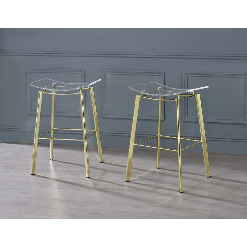 Counter Stool with Metal Frame, Gold