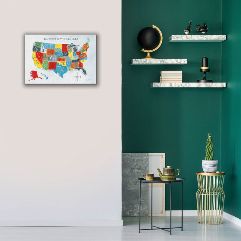 «Epic Graffiti» «Us Map» par Farida Zaman, art mural sur toile, 26 po x 18 po, H 18 po x l 26 po